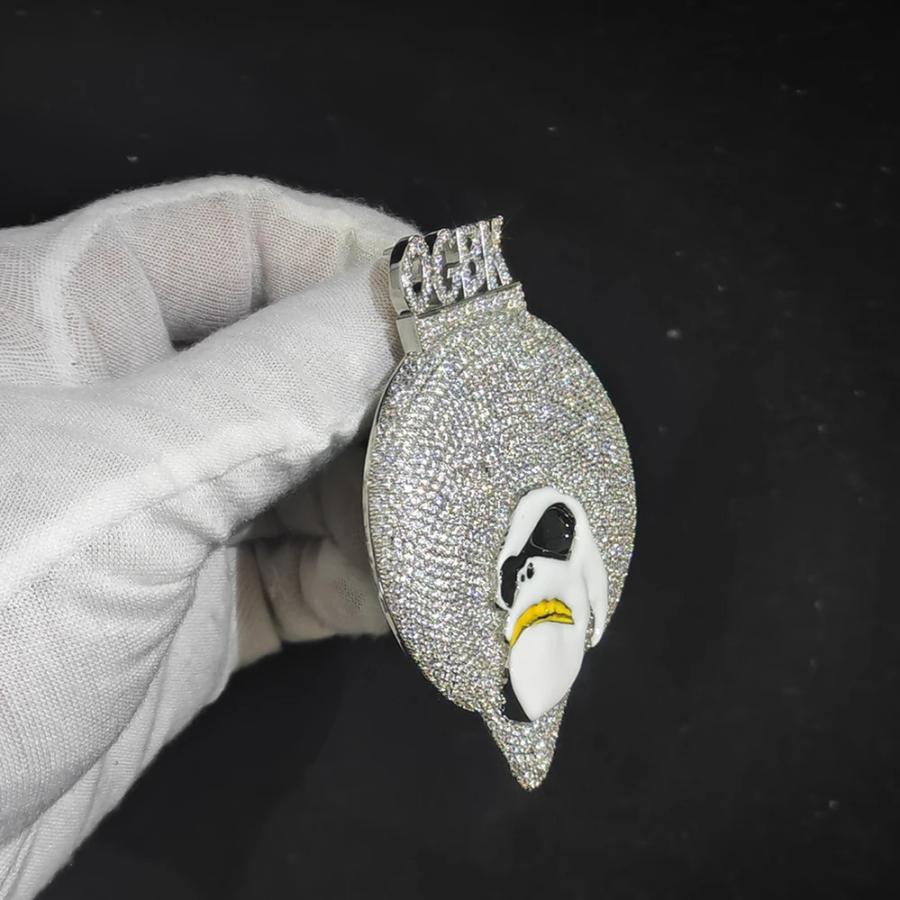 ペンダント ネックレス ジルコニア コッパー カッパー スカル メンズ ヒップ ホップ 5A ジルコン ジュエリー デビル スケルトンの画像