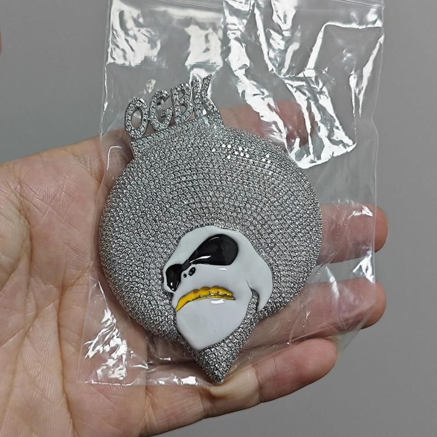 ペンダント ネックレス ジルコニア コッパー カッパー スカル メンズ ヒップ ホップ 5A ジルコン ジュエリー デビル スケルトンの画像