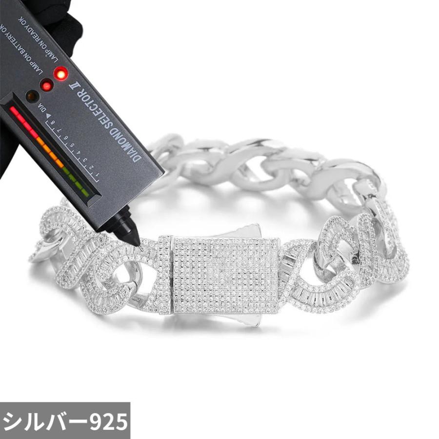 指輪 リング ネックレス キューバ シルバー チェーン D メンズ ミックス インレイ ジュエリー ヒップ ホップ カラー モイサナイトの画像