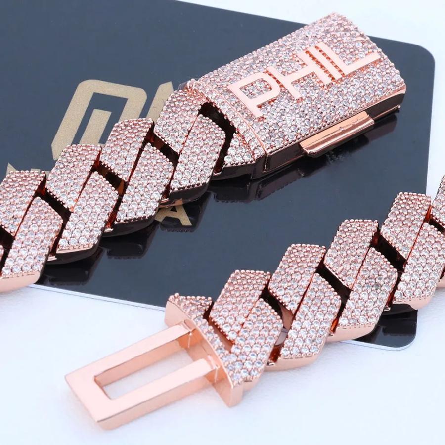 ペンダント ネックレス キューバ ゴールド サークル チェーン ネーム メンズ 15mm 大 写真 ローズ プレート ヒップ ホップ_4
