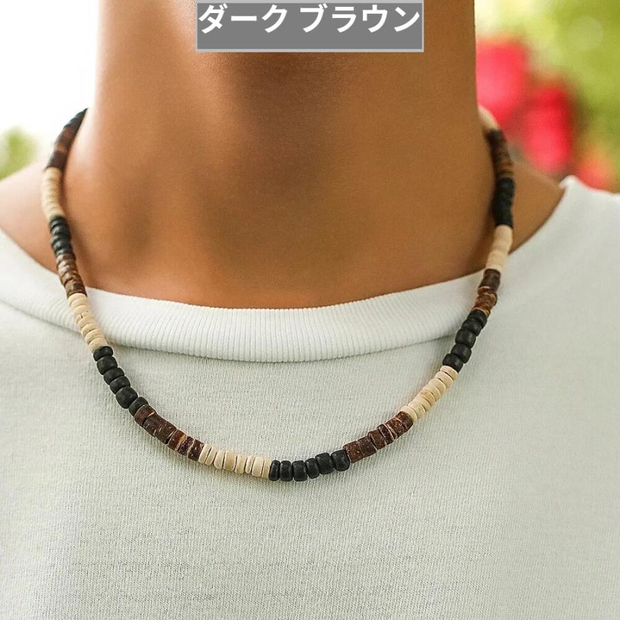 ネックレス ペンダント ウッド ビーズ サーファー ビーチ 夏 ブラウン