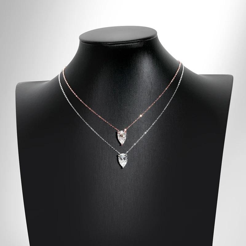 ペンダント ネックレス シルバー ドロップ リング レディース 100% 925 スターリング 2 4ct 水 モイサナイト_2