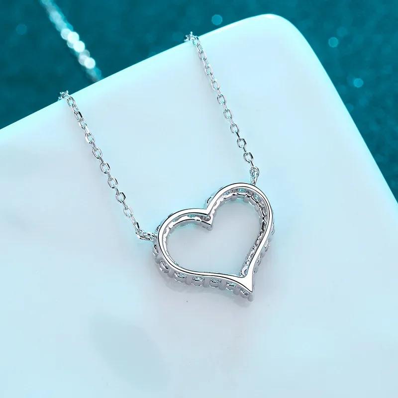 ペンダント ピアス ネックレス シルバー ハート リング レディース 100% 25 スターリング リアル モイサナイト_4