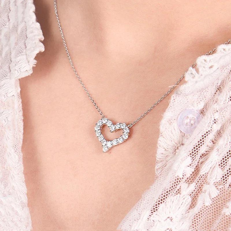 ペンダント ピアス ネックレス シルバー ハート リング レディース 100% 25 スターリング リアル モイサナイト_5