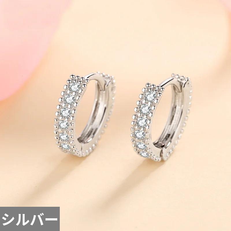 ピアス シルバー フープ リング レディース リアル モイサナイト % 925 スターリング 輝く スパークリング 結婚式_6