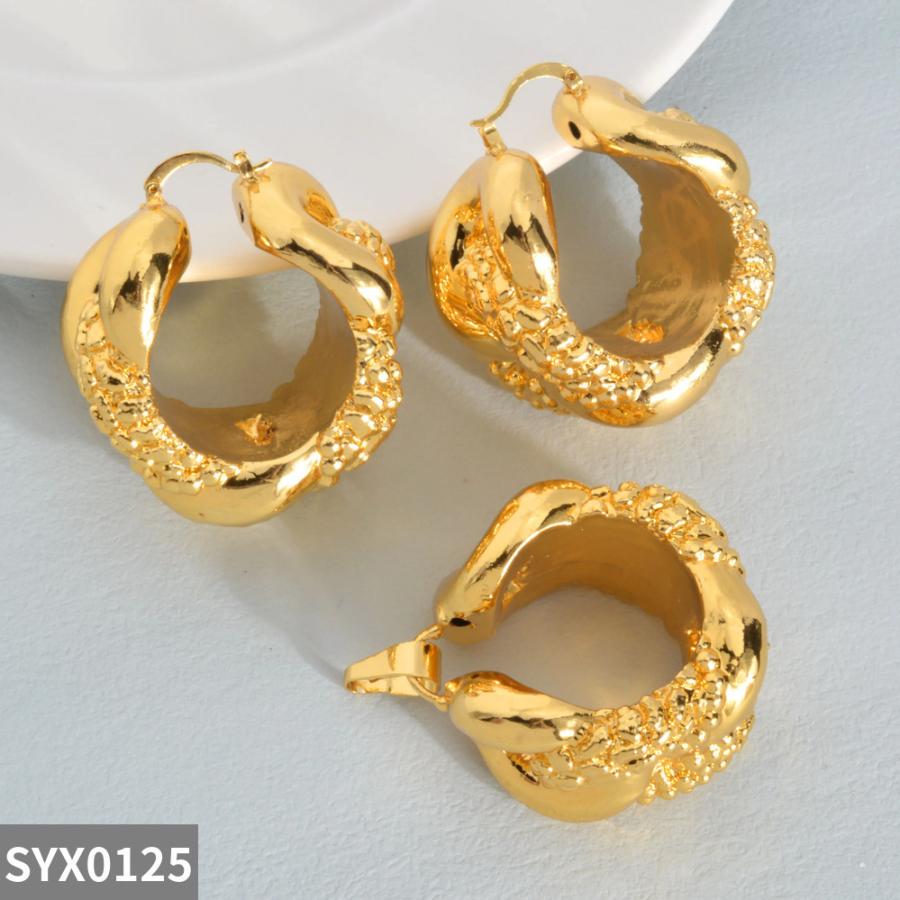 ペンダント ピアス ネックレス アフリカ ゴールド コッパー サークル カッパー レディース ジュエリー セット ドバイ_6