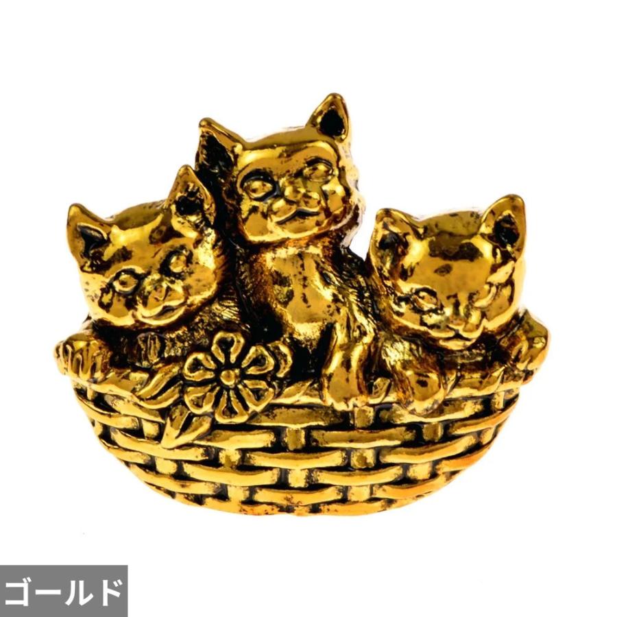 ブローチ 動物 アニマル 花 フラワー ビンテージ ネコ A レディース
