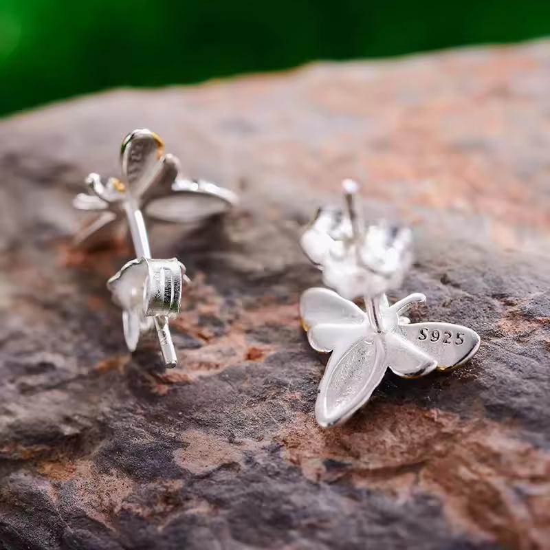 ピアス レディース 925スターリングシルバー デザイナー ジュエリー 18Kゴールド ミツバチ スタッドピアス_1