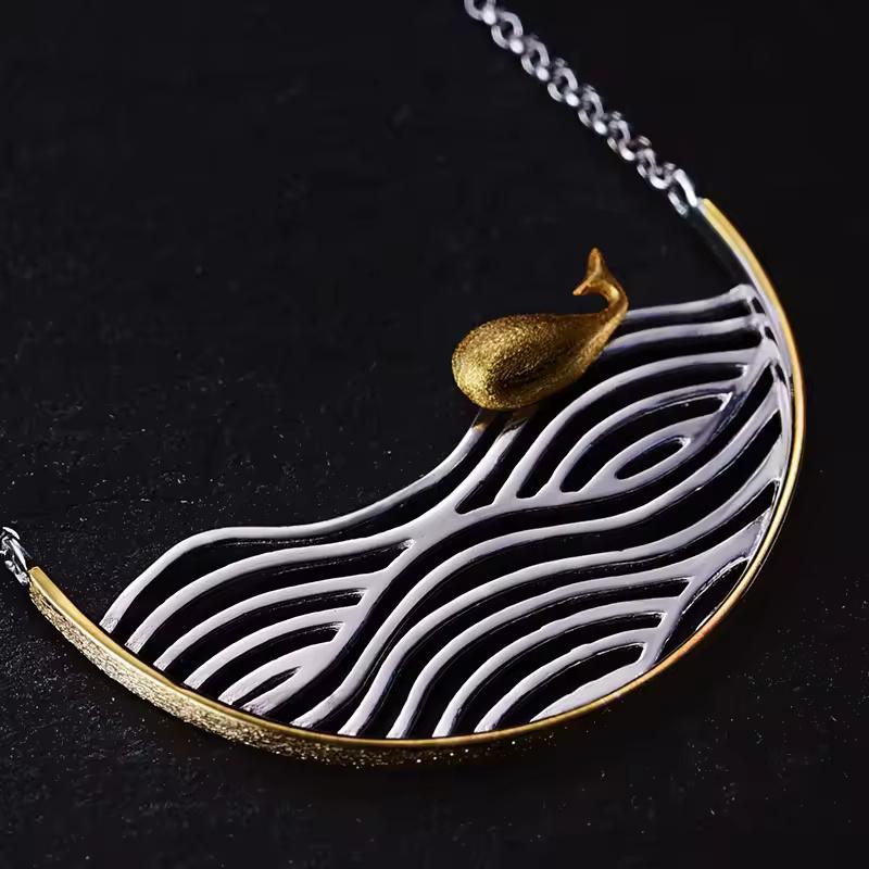 ネックレス レディース ハンドメイド 925スターリングシルバー デザイナー クリエイティブ ジュエリー 魚_2