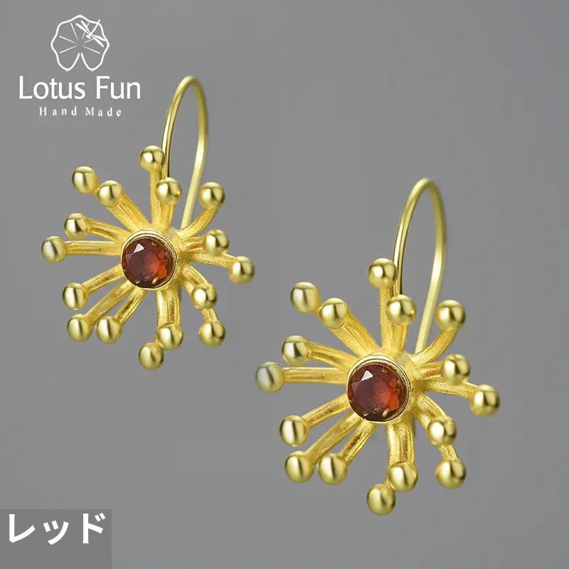 ピアス レディース オリジナル 18Kゴールド ガーネット ペリドット ジュエリー ドロップピアス 925スターリングシルバー_7