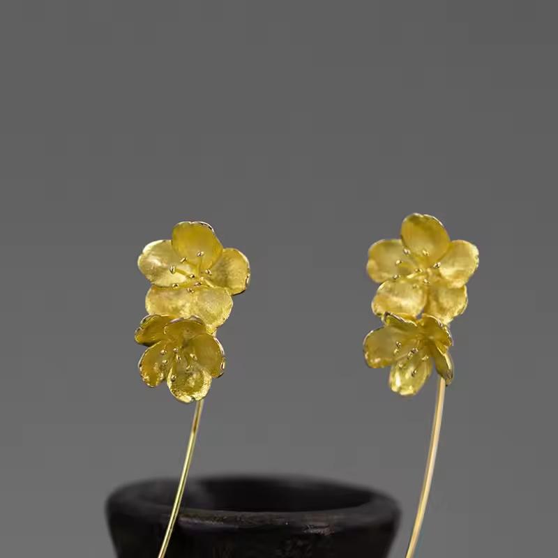 ピアス レディース フラワー ドロップピアス ハンドメイド 925スターリングシルバー ジュエリー_2