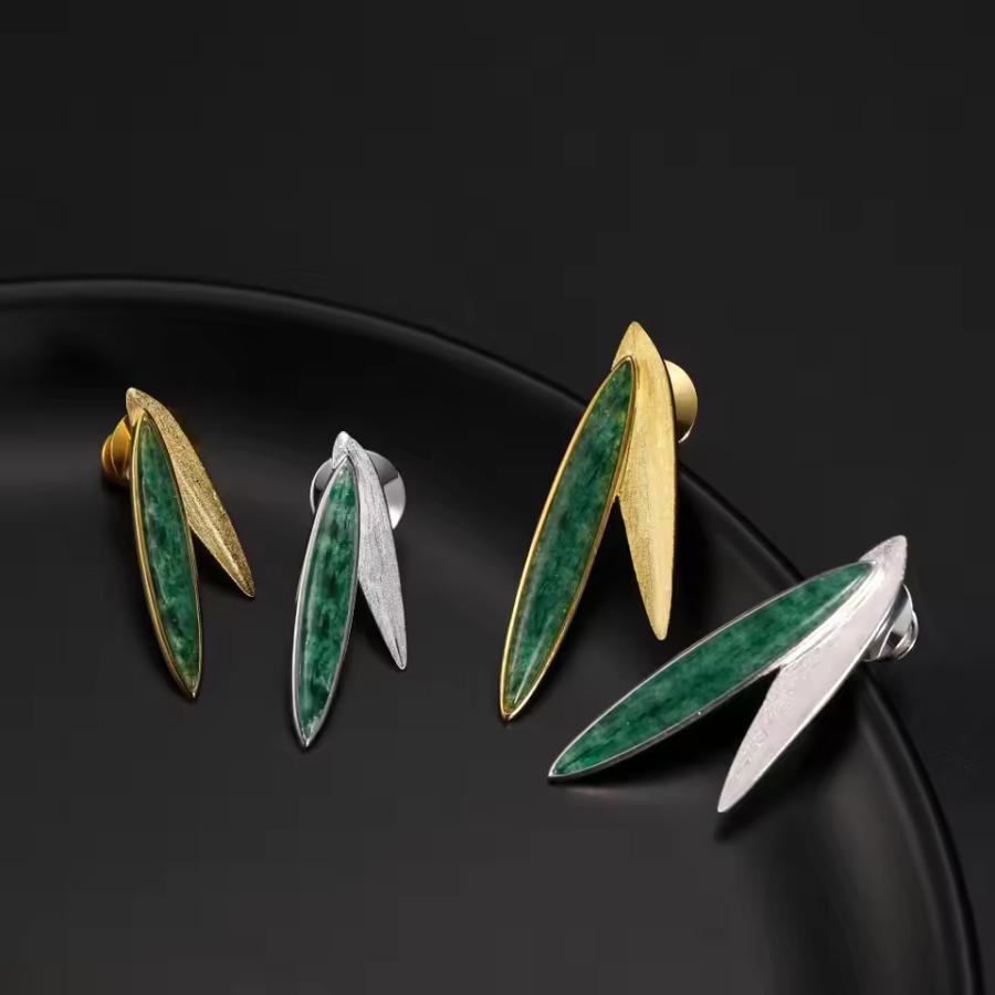 ブローチ レディース 竹 925スターリングシルバー ジェイド ジュエリー_2
