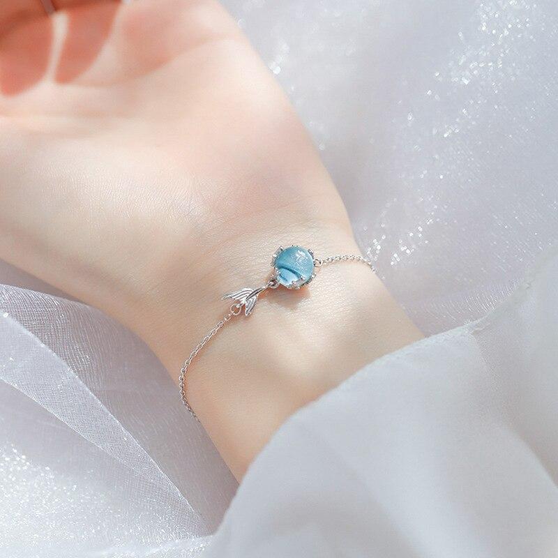 シルバー ブレスレット ブルー クリスタル マーメイド おしゃれ 大人｜finejewelrys｜05