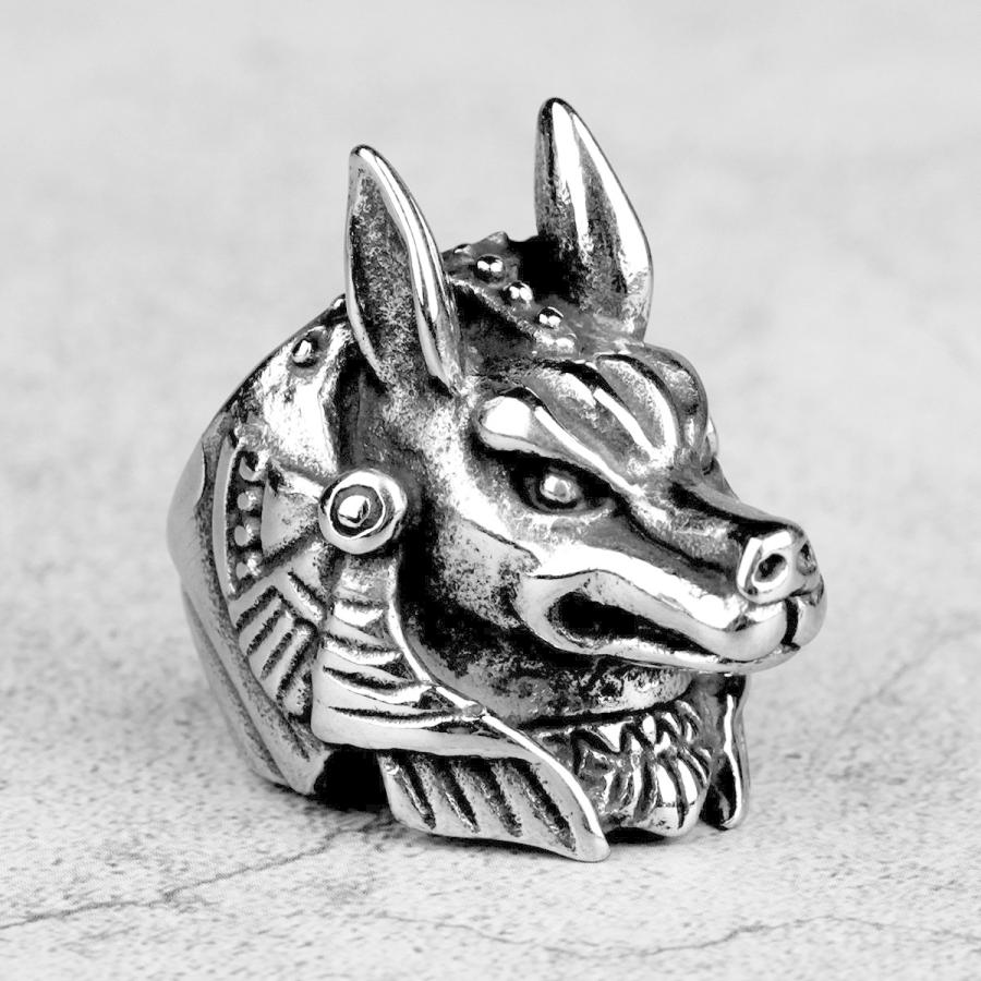 リング 指輪 ステンレス エジプト ファラオ 犬 動物 アニマル パンク ロック 公式ショップ
