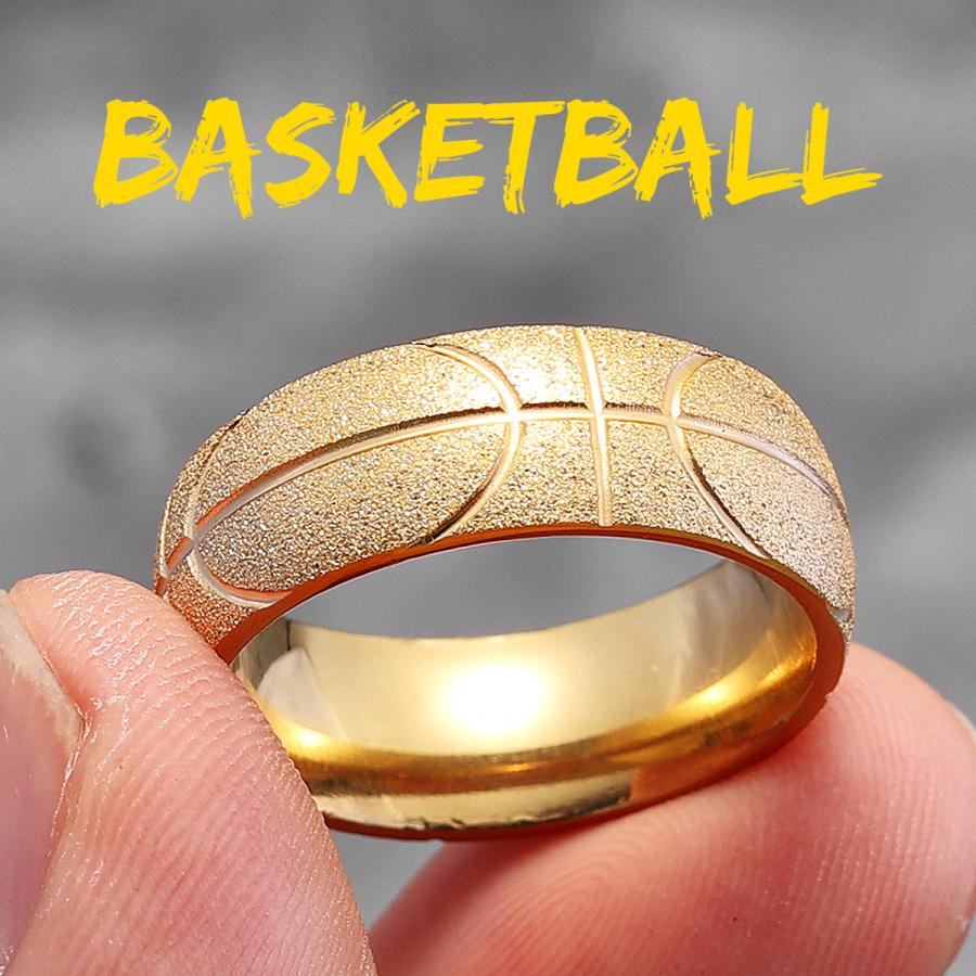 指輪 リング バスケットボール ゴールド ステンレス シンプル マット
