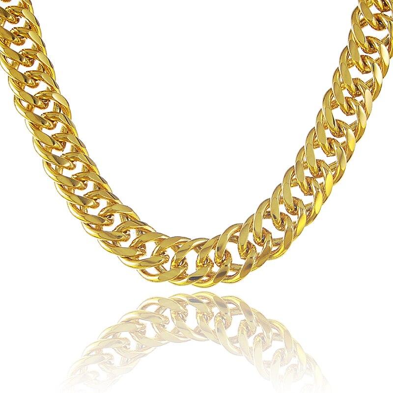 指輪 リング ネックレス ゴールド レース キューバ レディース 女性 ヒップ ホップ 24k カラー 100％050cm ダブル サイドウェイ メンズ 男性 ジュエリー ギフト_3