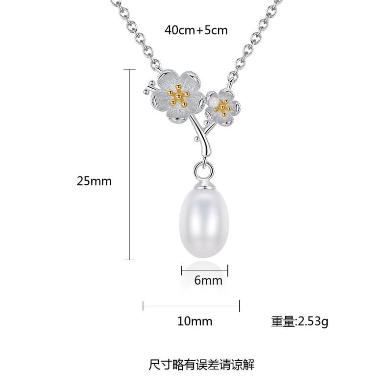 ペンダント ネックレス シロツメクサ シルバー 花 フラワー レース レディース 女性 リアル 925 スター 星リング フレッシュ_5