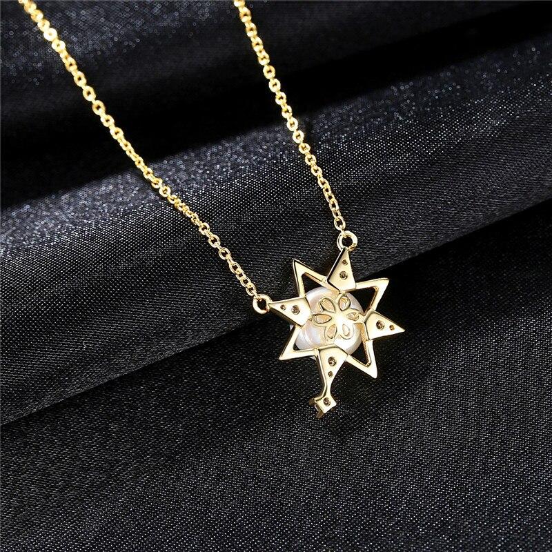ペンダント ネックレス 黒 ブラック シルバー パール 真珠 レース レディース 女性 925 スター 星リング ネイチャー 淡水 45cm ジュエリー ギフト_2