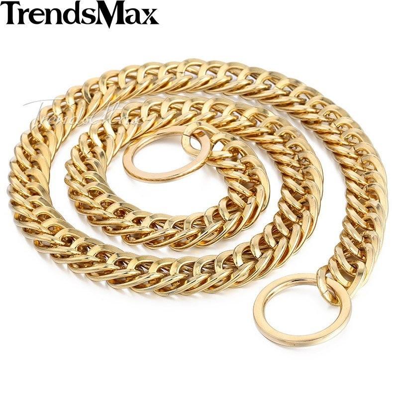 犬用首輪 ドッグ 喜平 チェーン ゴールド ステンレス ペット