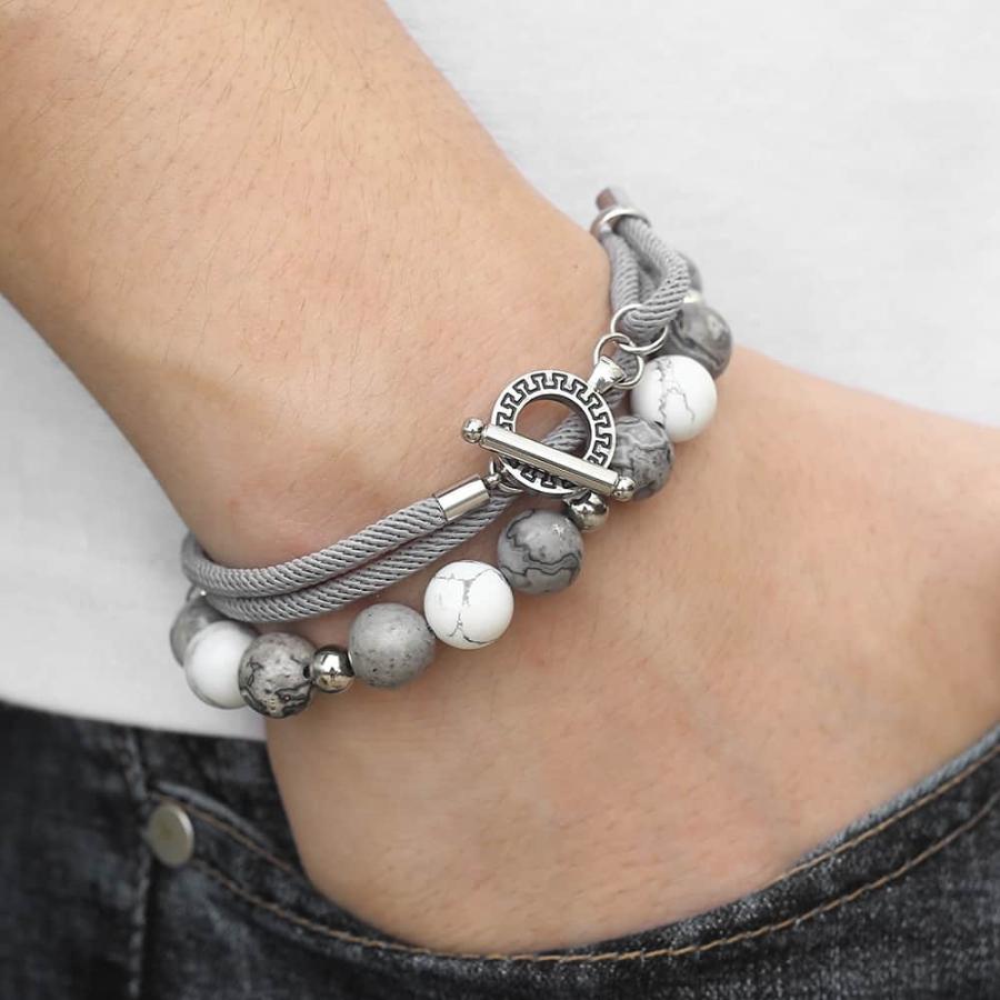 驚きの値段 ブレスレット メンズ 本革 レザー ストーン おしゃれ 大人 数珠 ごつい かっこいい 国内正規品 限定 Www Panthastha Com