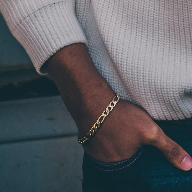 5mm フィガロ チェーン ブレスレット メンズ おしゃれ 大人 割引