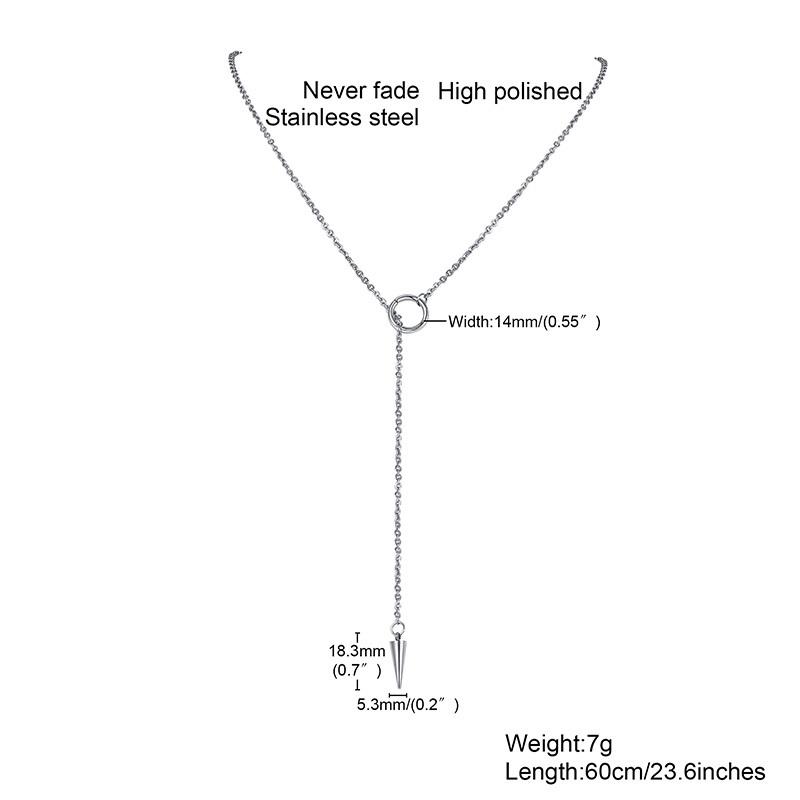 ペンダント ネックレス Y字 ロング セクシー シルバー ステンレス 円錐