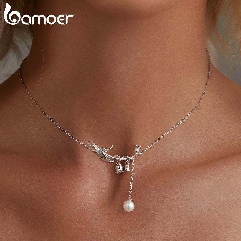 ネックレス ペンダント スターリング シルバー パール フラワー チェーン レディース 女性 パーティー ファイン アクセサリー ジュエリー 記念日_2