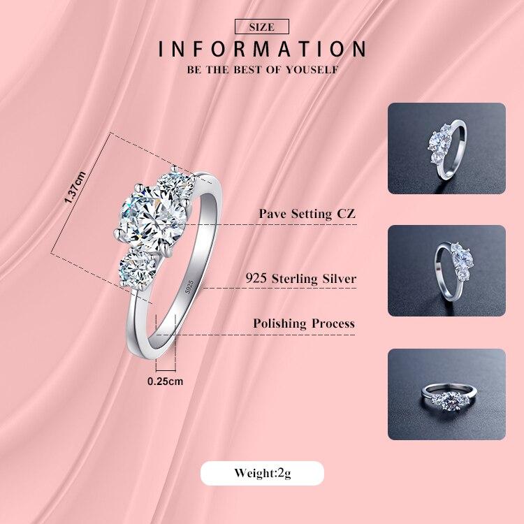 指輪 リング シルバー O クリスタル ジルコニア レディース 女性 2Ct 925 スターリング 10 ハート CZ 結婚式_2