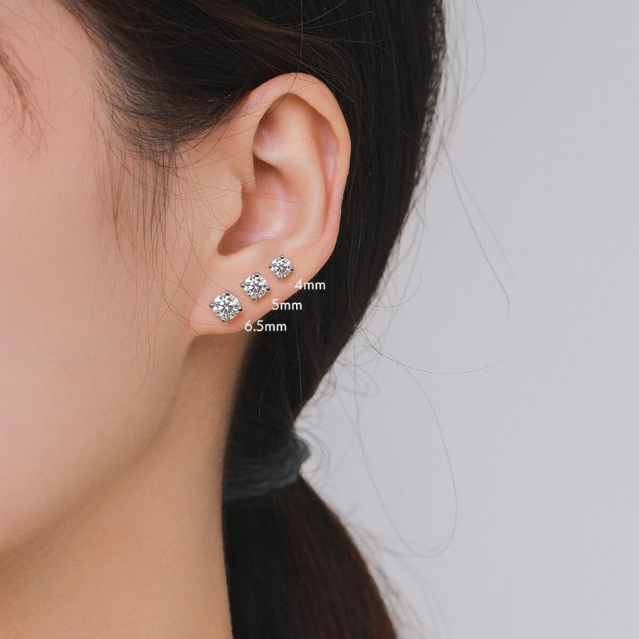 ピアス シルバー D スタッドピアス レディース 女性 モイサナイト 1Ct 2Ct カラー VVS1 EX 豪華 スタッド 925_1