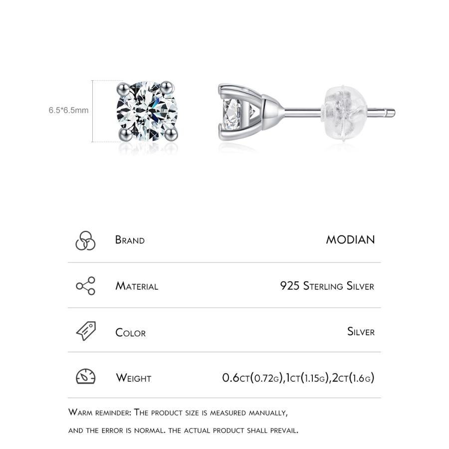 ピアス シルバー D スタッドピアス レディース 女性 モイサナイト 1Ct 2Ct カラー VVS1 EX 豪華 スタッド 925_2