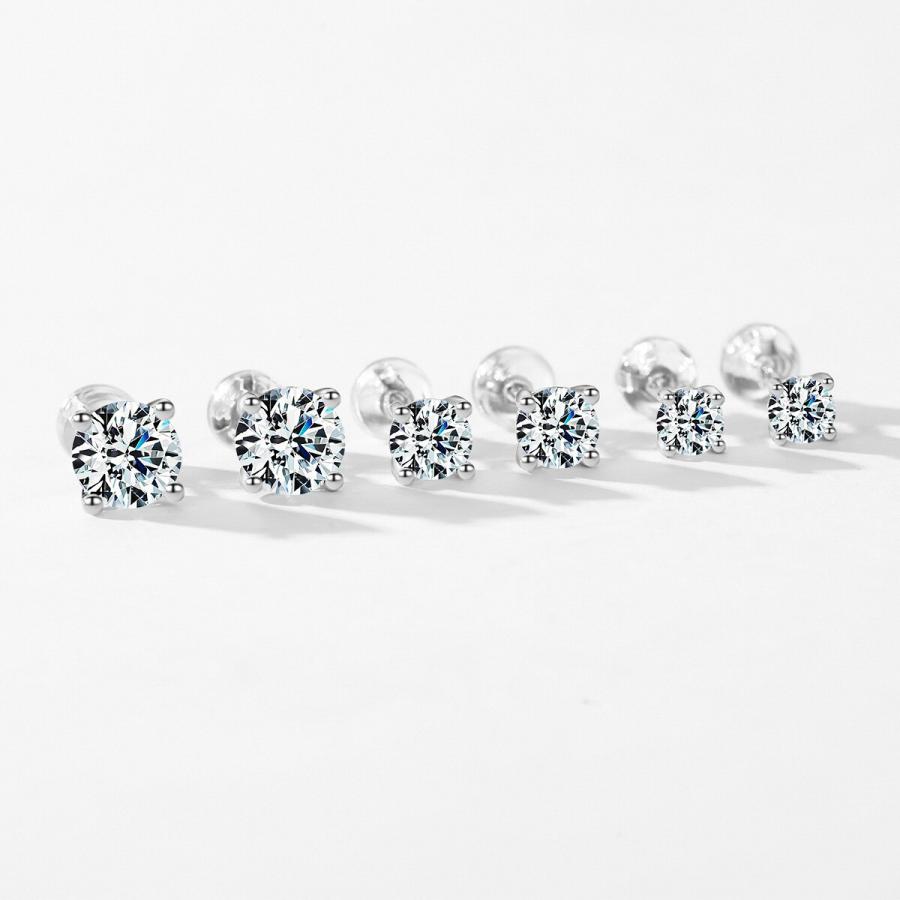ピアス シルバー D スタッドピアス レディース 女性 モイサナイト 1Ct 2Ct カラー VVS1 EX 豪華 スタッド 925_3