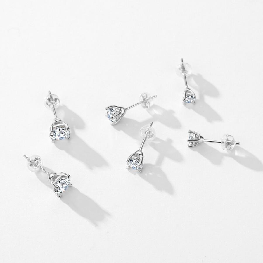ピアス シルバー D スタッドピアス レディース 女性 モイサナイト 1Ct 2Ct カラー VVS1 EX 豪華 スタッド 925_4