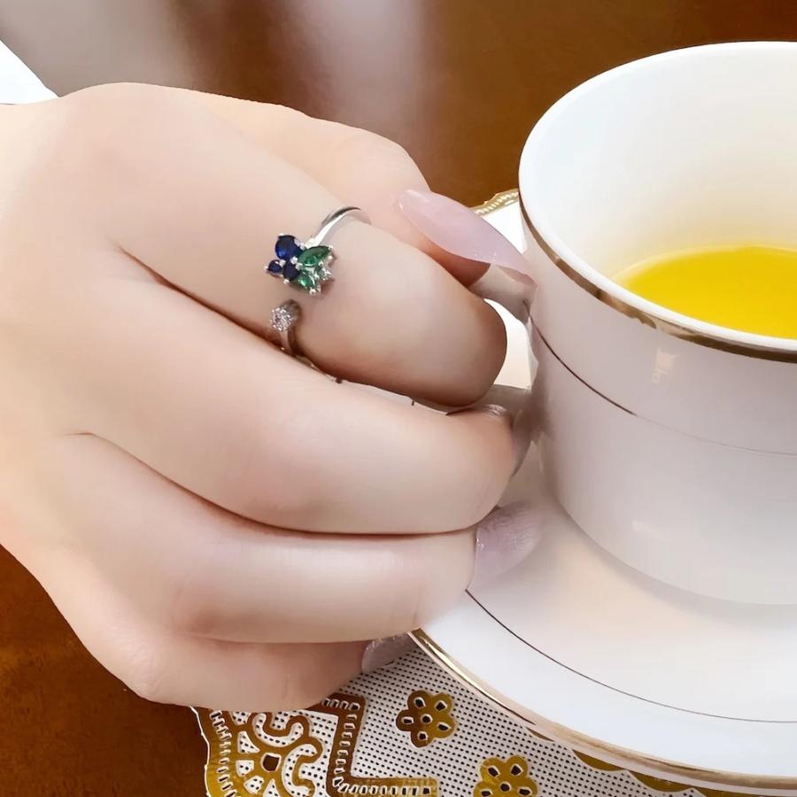 指輪 リング シルバー スイーツ フルーツ お菓子 果物 レディース オープンエンド ブルーベリー ヨーロッパ スタイル ファイン ジュエリー_4