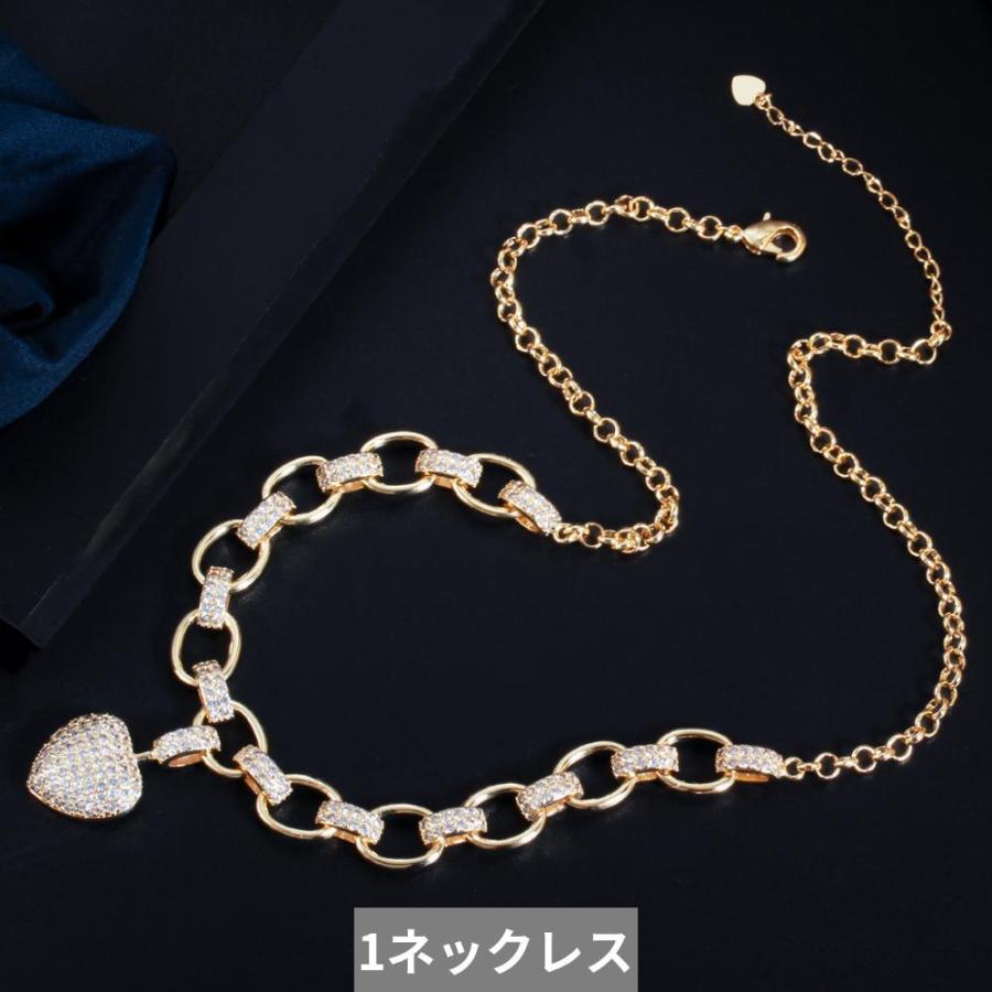 ペンダント ブレスレット ネックレス ゴールド ハート LOVE ジルコニア 揺れる レース レディース 585 カラー キュービック_8