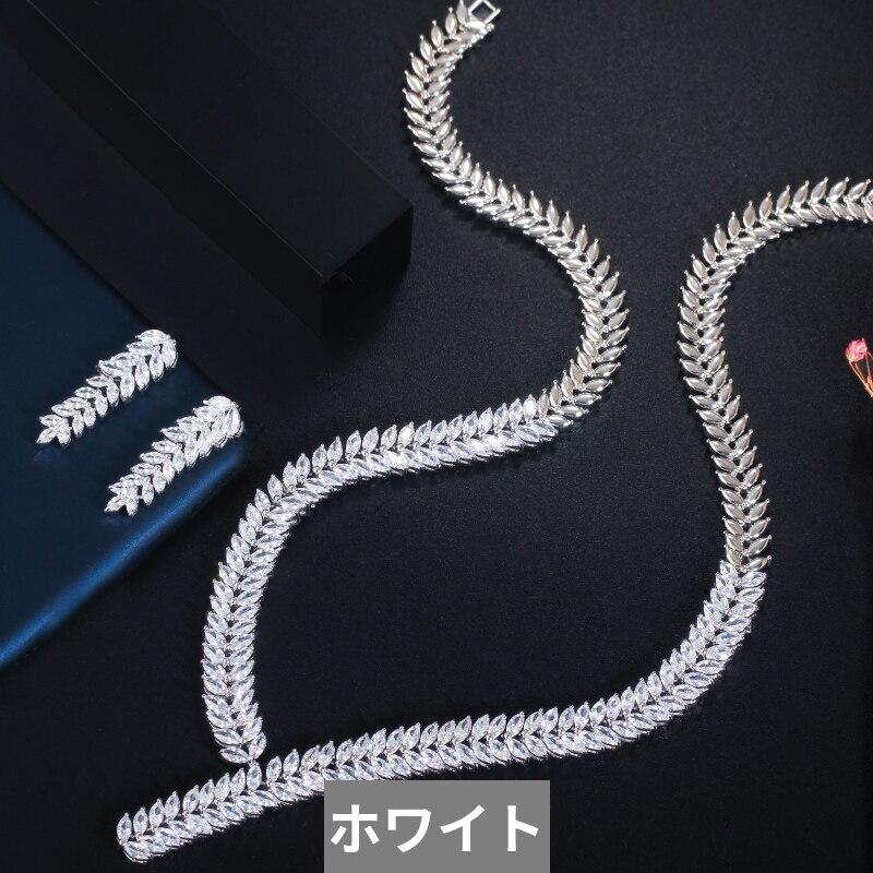 ピアス ネックレス ジルコニア マルチカラー 揺れる ブライダル レース レディース 女性 ダングル ドロップ 葉 形 キュービック_7