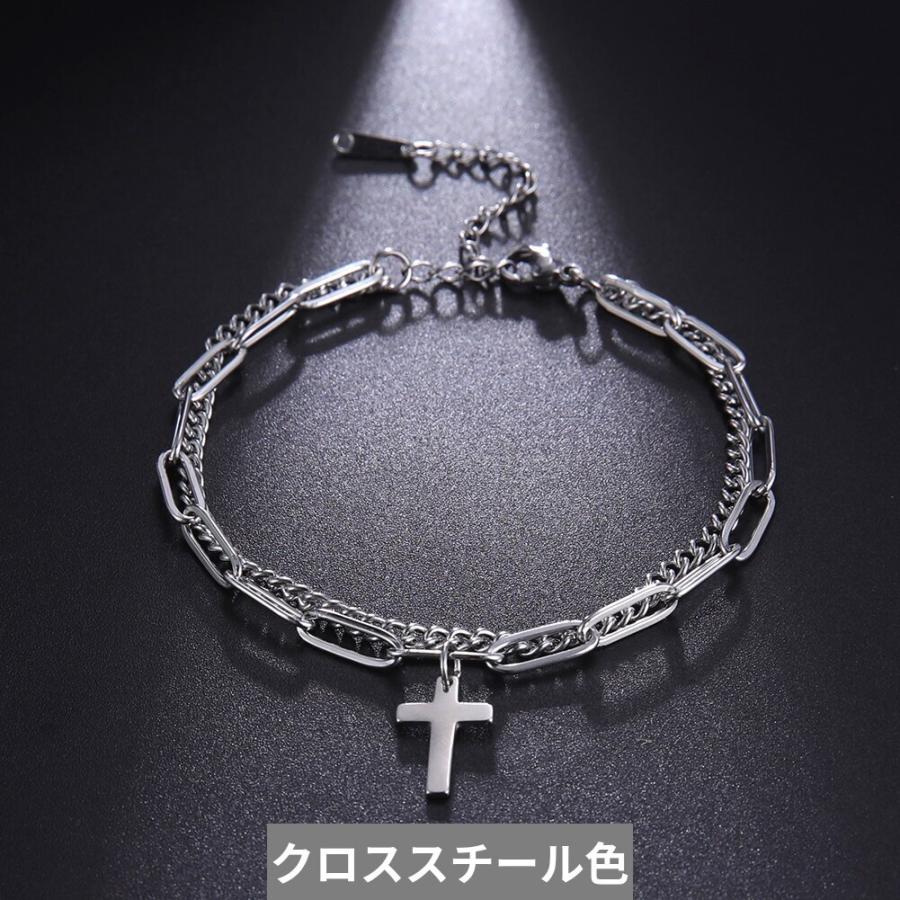 ブレスレット シロツメクサ クロス 星 スター ステンレス チェーン 月 レディース｜finejewelrys｜15