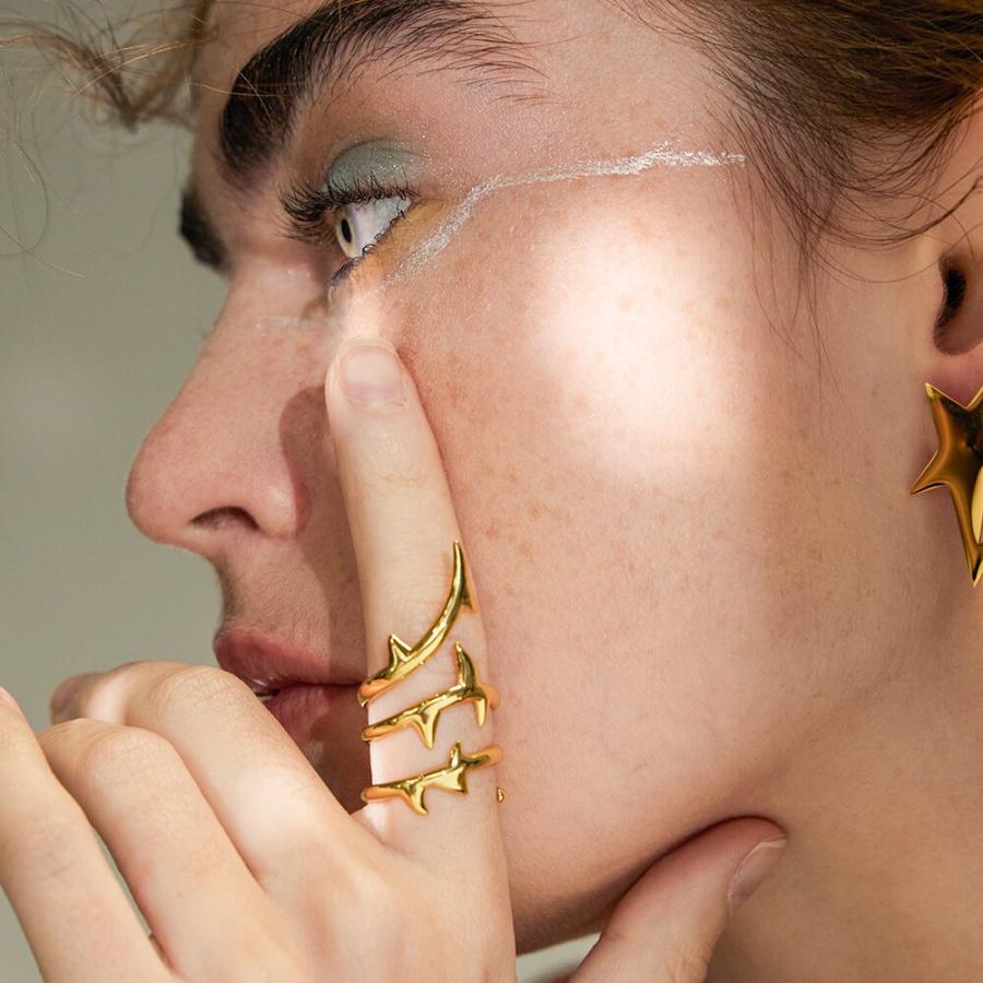 指輪 リング ゴールド レディース ゴシック とげ ファッション ジュエリー 18K カラー ヒップホップ_3