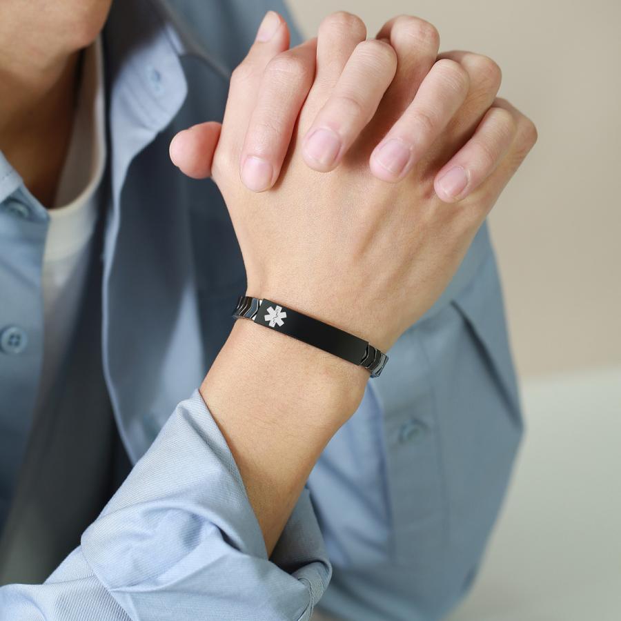 ブレスレット メディカルアラート 無料刻印 チェーン フリーサイズ メンズ 40004873FineJewelrys 通販