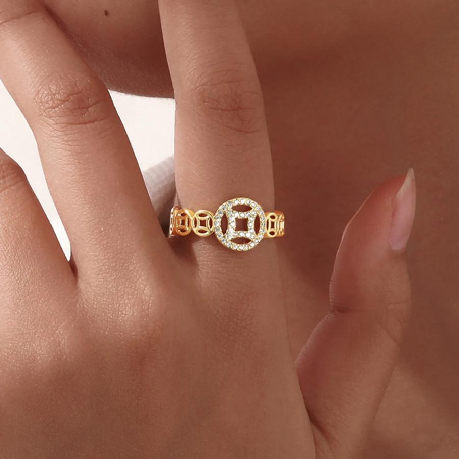 チャーム 指輪 リング キャッチ コイン レディース メンズ 中国 