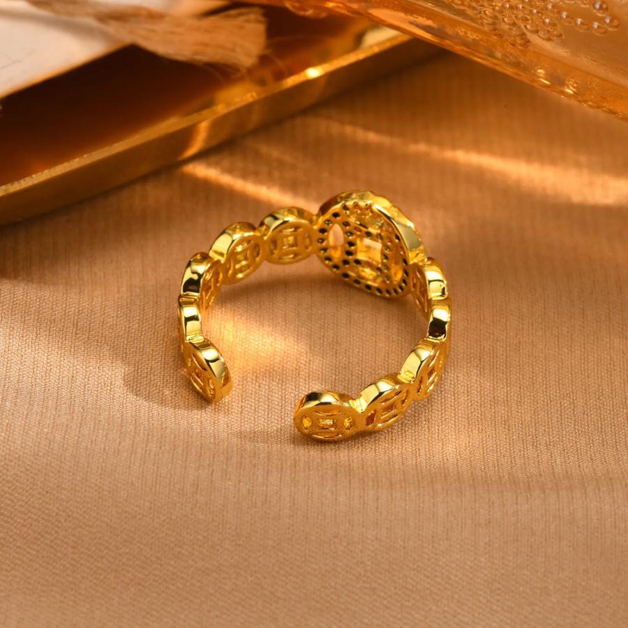 チャーム 指輪 リング キャッチ コイン レディース メンズ 中国 