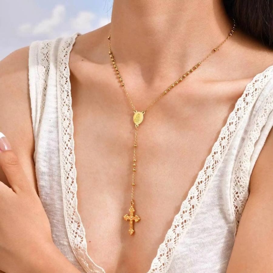 ペンダント ネックレス ステンレス ゴールド シルバー チェーン クロス