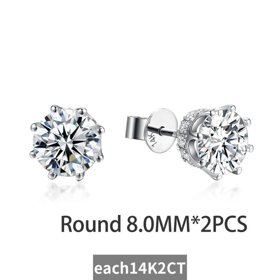 ピアス ダイヤモンド ゴールド レディース 女性 6CT 18K 14K モイサナイト スタッド ソリッド Au 750 585の画像