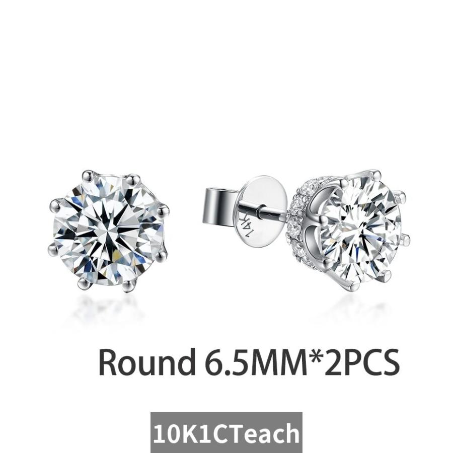 ピアス ダイヤモンド ゴールド レディース 女性 6CT 18K 14K モイサナイト スタッド ソリッド Au 750 585の画像
