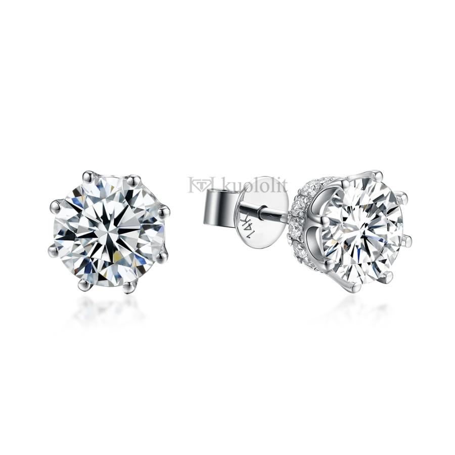 ピアス ダイヤモンド ゴールド レディース 女性 6CT 18K 14K モイサナイト スタッド ソリッド Au 750 585の画像