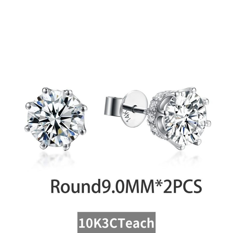 ピアス ダイヤモンド ゴールド レディース 女性 6CT 18K 14K モイサナイト スタッド ソリッド Au 750 585の画像
