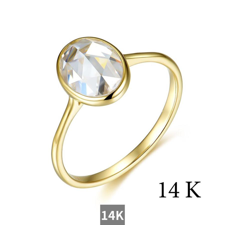 指輪 リング ゴールド レディース 女性 ローズ カット モイサナイト 750 18K 14K 10K 贅沢 高級 婚約 記念日 パーティの画像