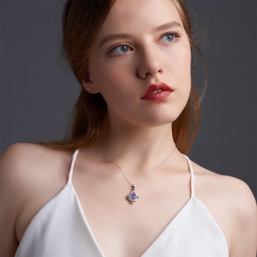 ペンダント ネックレス ゴールド シルバー オバール ストーン リング レディース 女性 3CT ナチュラル アレキサンドライト_4