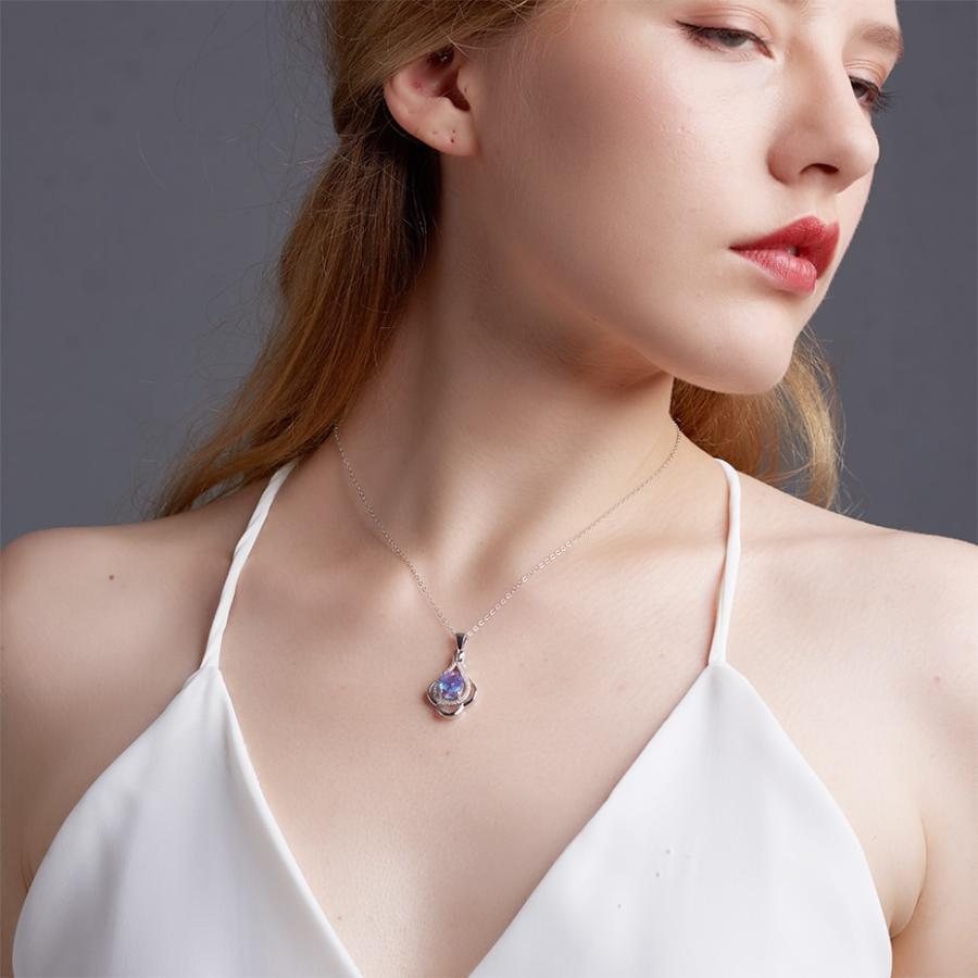ペンダント ネックレス ゴールド シルバー オバール ストーン リング レディース 女性 3CT ナチュラル アレキサンドライト_5