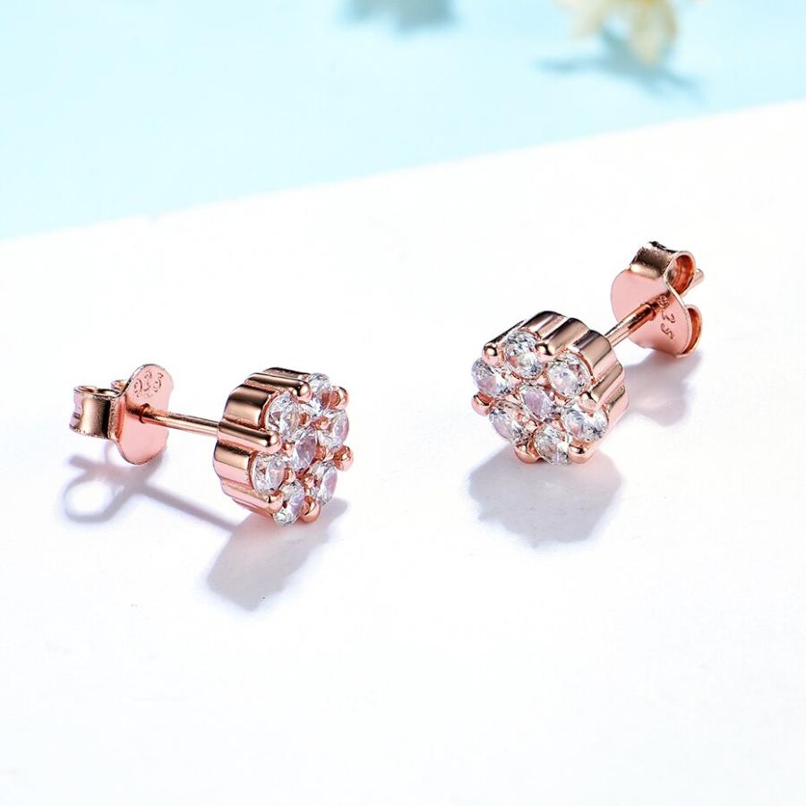 ピアス ジルコニア ゴールド シルバー ストーン リング レディース 女性 585 ローズ スタッド ソリッド 925 スター 星リング_1