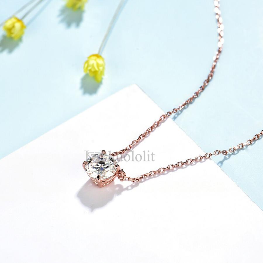 ペンダント ネックレス ゴールド チェーン レディース 女性 585 14K 10K ソリッド OEC モイサナイト 贅沢 高級 婚約の画像